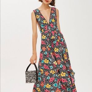 SALE ⚡️ Topshop 80s floral pinafore maxi dress
